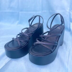 Black Strappy Platform Sandals (“y2k” style)